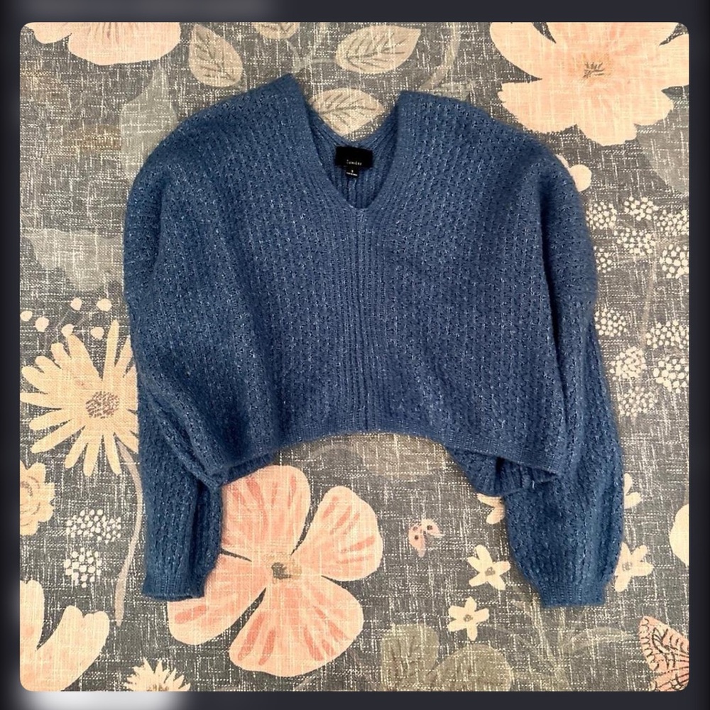 Blue V-Neck Women's Sweater